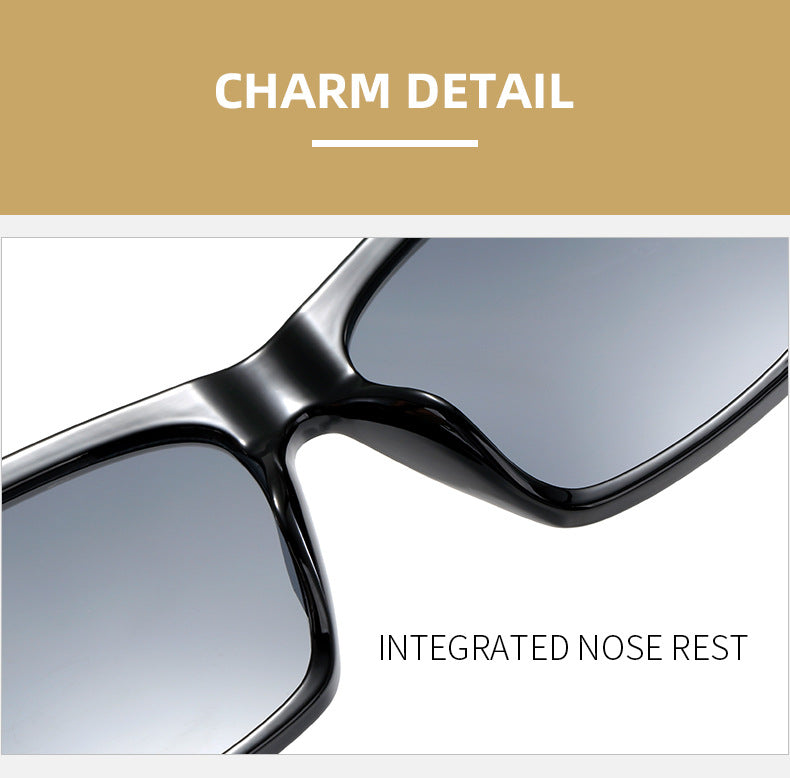 Damen trendige oversized Sonnenbrille mit innovativem transparentem Rahmen Karnz
