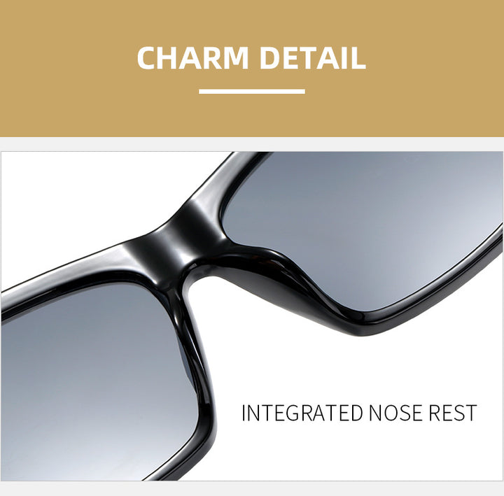 Damen trendige oversized Sonnenbrille mit innovativem transparentem Rahmen Karnz