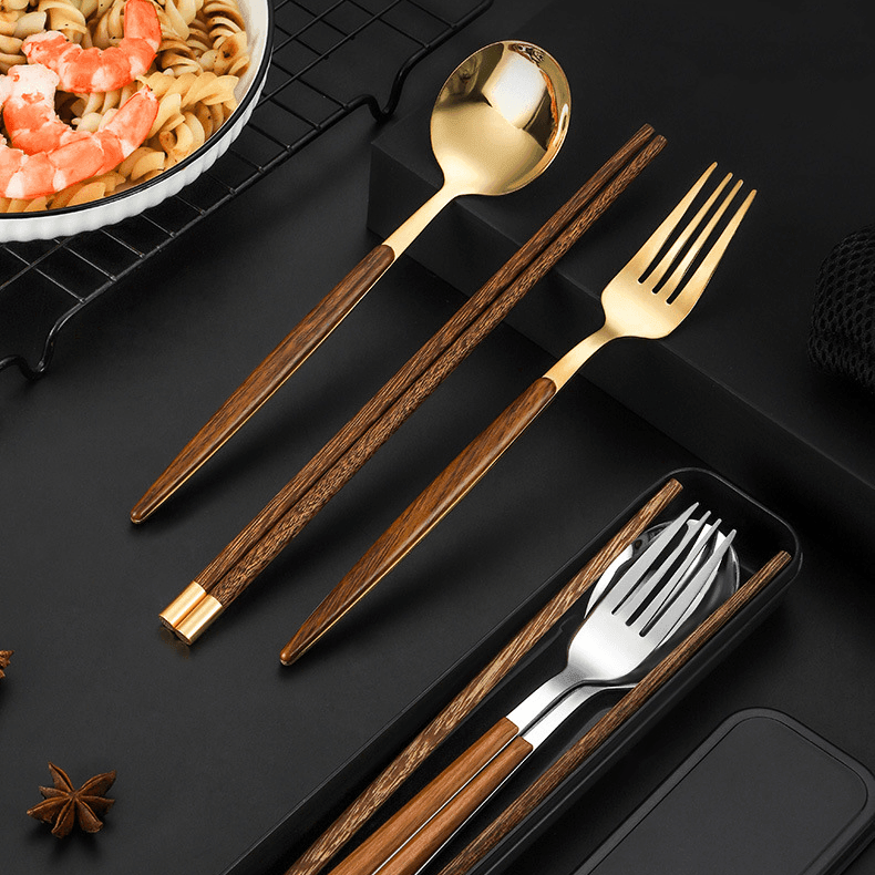 Edelstahl Bestecksets Mit Holzgriff | Karnz