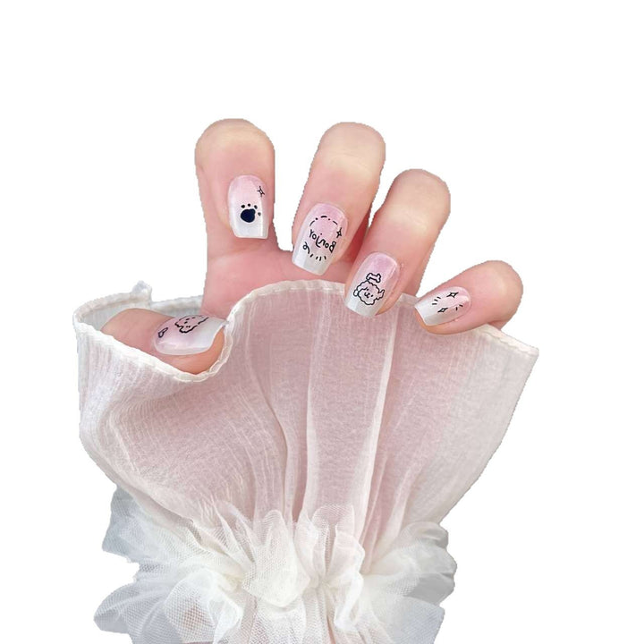Verspieltes Charakter Press-On Nagelkunst Set