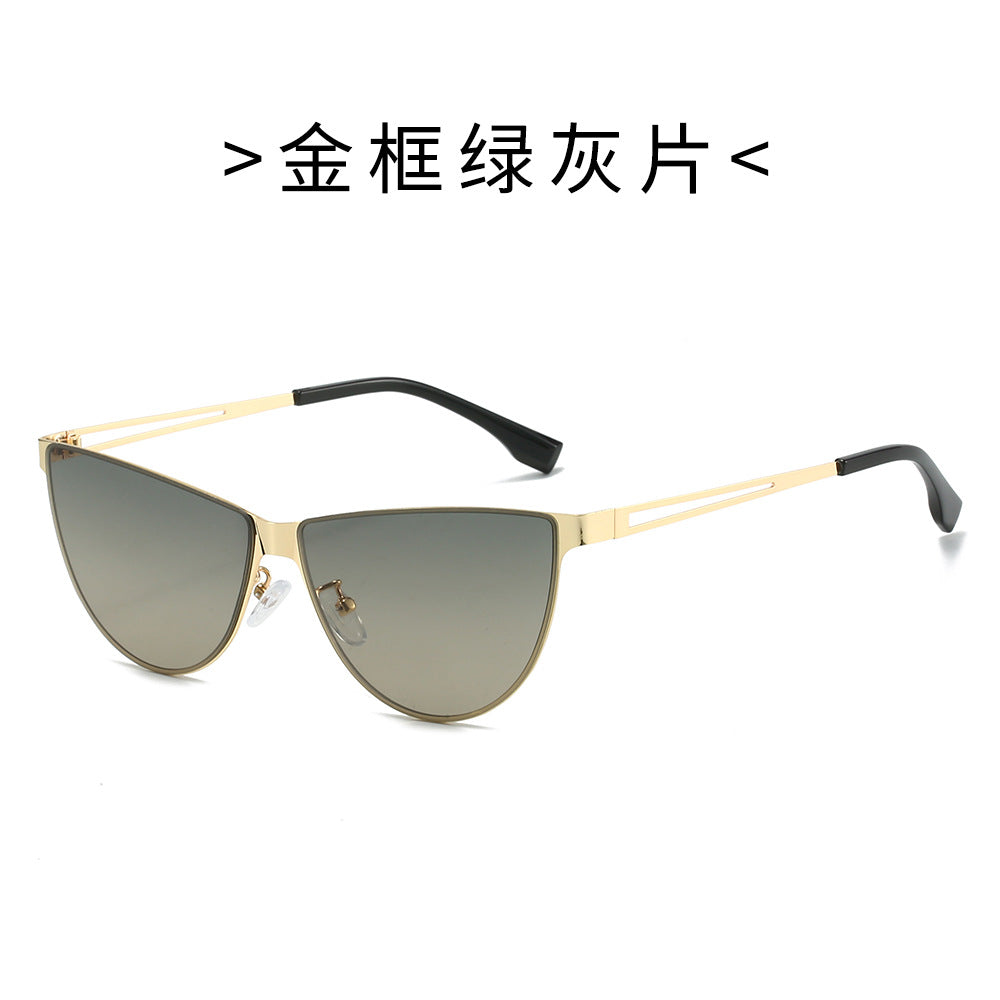 Damen Modische Cat-Eye Sonnenbrille mit elegantem Metallgestell Karnz