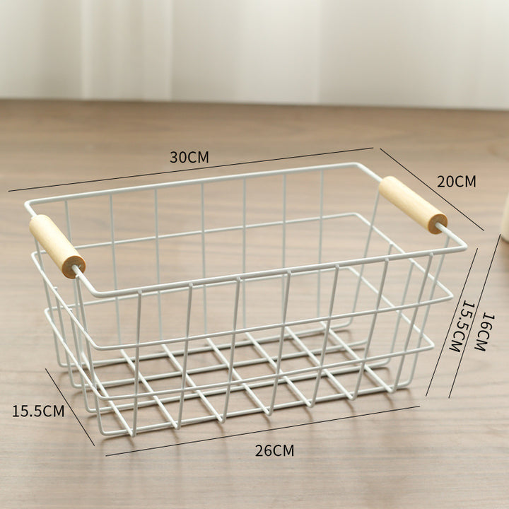 Unisex Drahtaufbewahrungskorb mit ergonomischen Holzgriffen Karnz