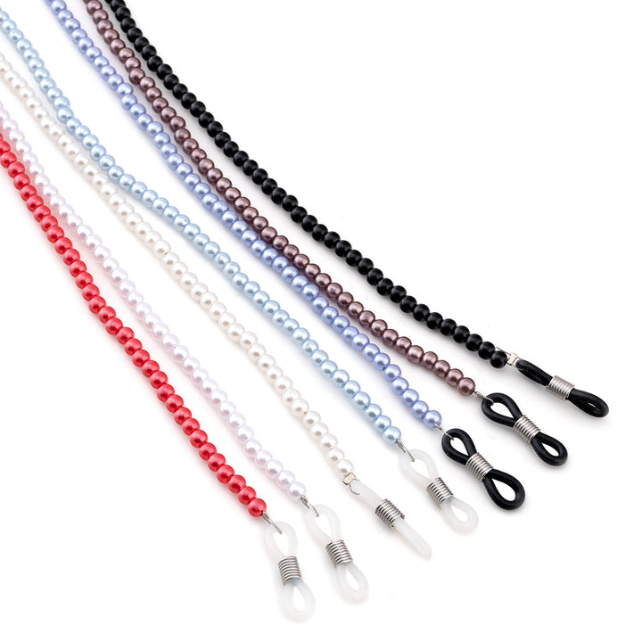 Perlmuttfarbener Brillenhalter Kette Karnz