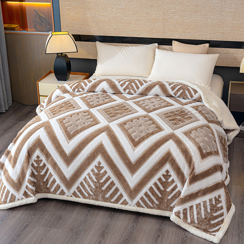Geometrisches Muster Fleece Decke