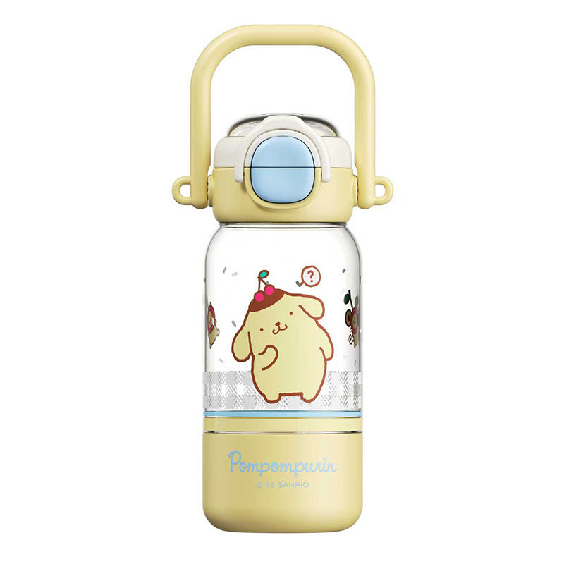 Damen Trinkflasche mit niedlichem Tiermotiv und stabilem Tragegriff Karnz