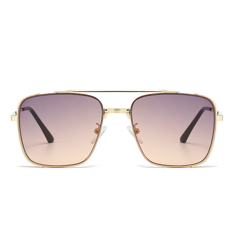Damen modische quadratische Sonnenbrille mit elegantem Metallrahmen Karnz
