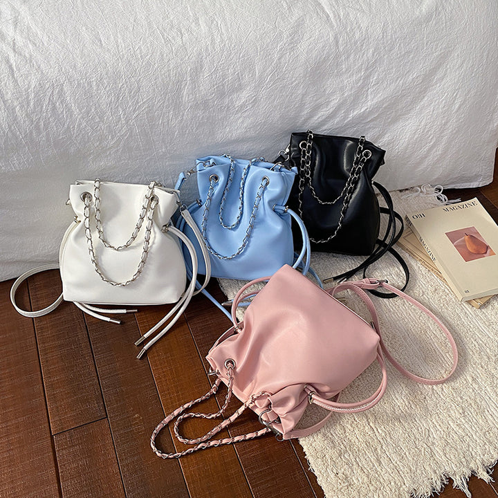 WoChic Lässige Leder Bucket Bag Karnz