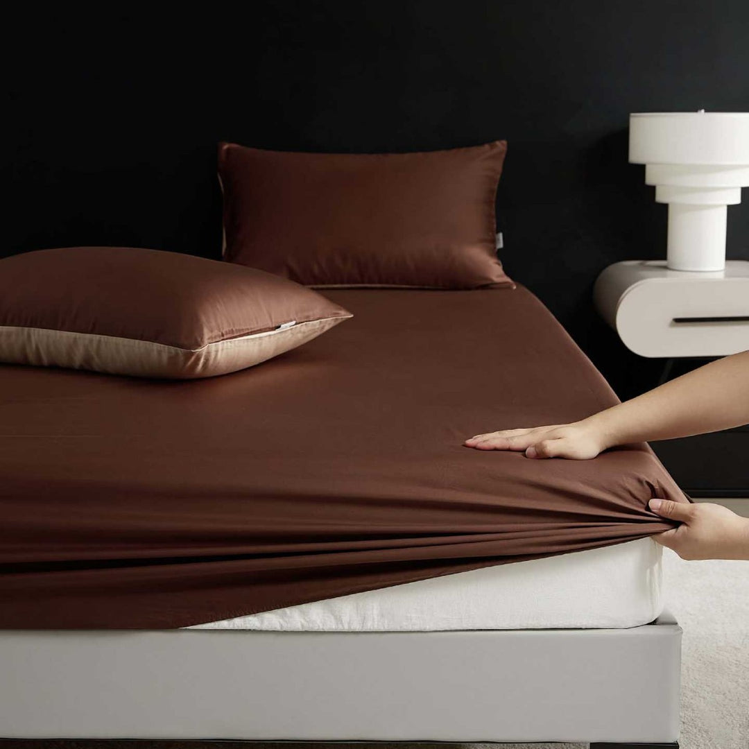 Wendbare Premium-Baumwollsatin-Bettgarnitur mit seidenweichem Finish