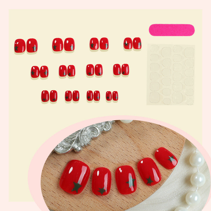 Künstlerisches Press-On-Nagelset mit Stern-Designs Karnz