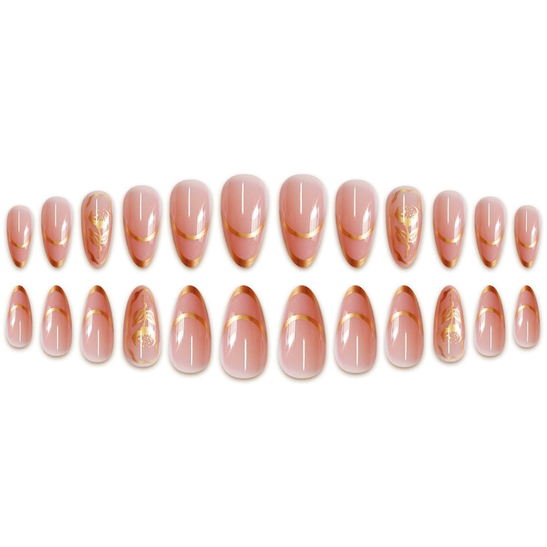 Elegantes Floral Press-On-Nagelset Karnz 1787913793