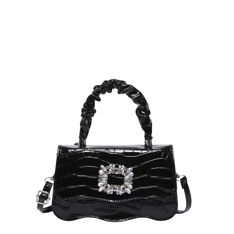 Glamouröse Krokodiltextur Abendhandtasche Karnz