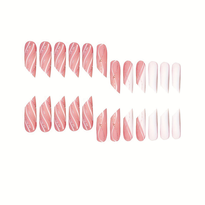 Elegante Stiletto Press-On Nagelkunst mit einzigartigen Designs Karnz