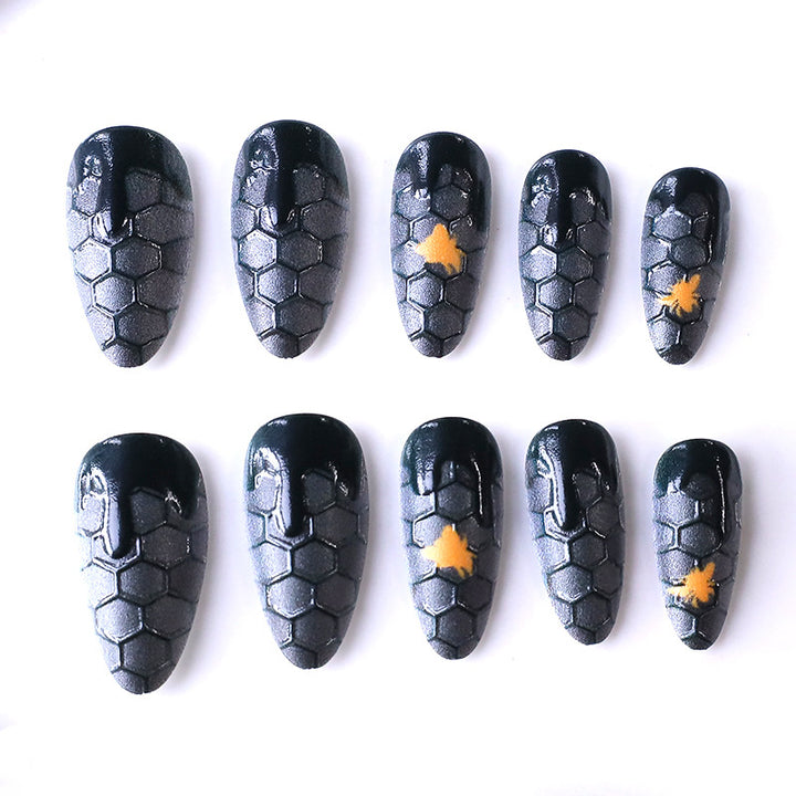 Künstlerische hexagonale Nagelkunstverlängerungen Karnz