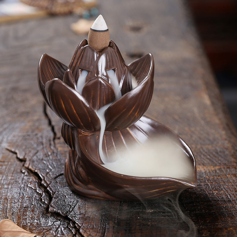 Artisanaler Lotus Wasserfall Räuchergefäß