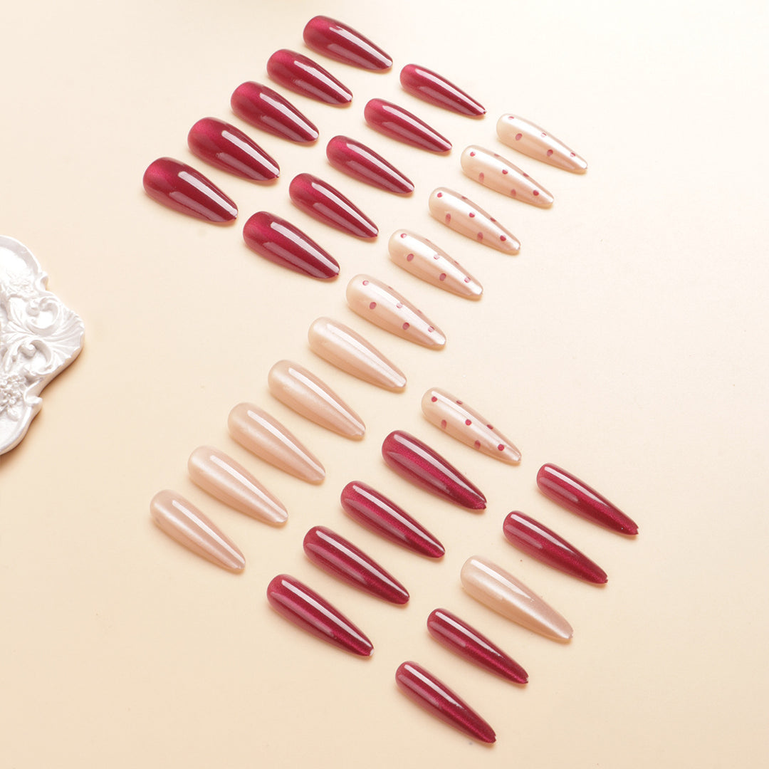 Premium Dekorative Stiletto Press-On Nagel Set Karnz