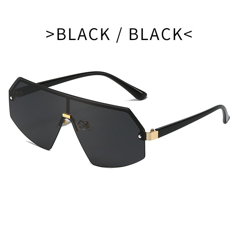 Damen futuristische Oversized-Sonnenbrille mit innovativem Rahmen Karnz