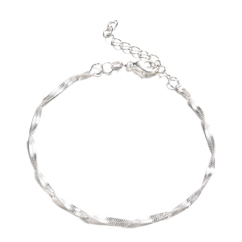Verdrehte Silberkette Armband Karnz
