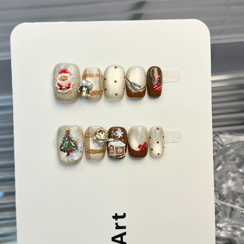 Festliches Feiertags-Themen Press-On Nagelset