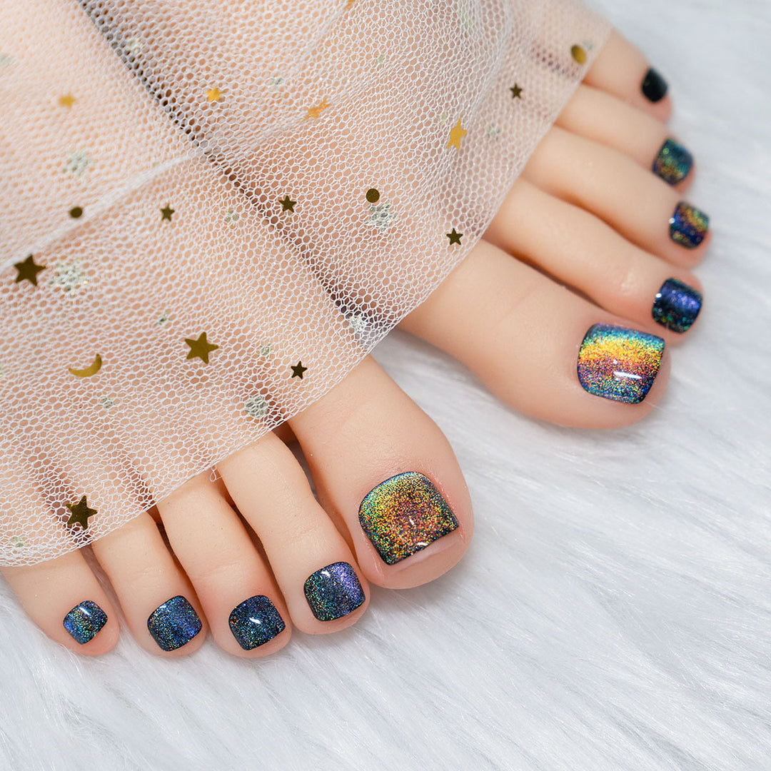 Glamourös Glitzernde Pediküre Design