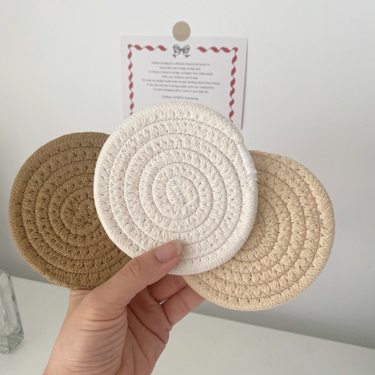 Damen Runde Platzdeckchen aus hochwertigem Naturmaterial Karnz