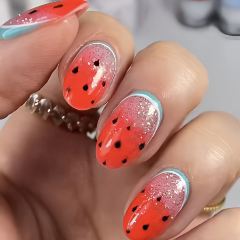 Spaß mit Wassermelonen-Themen-Nagelkunst Karnz
