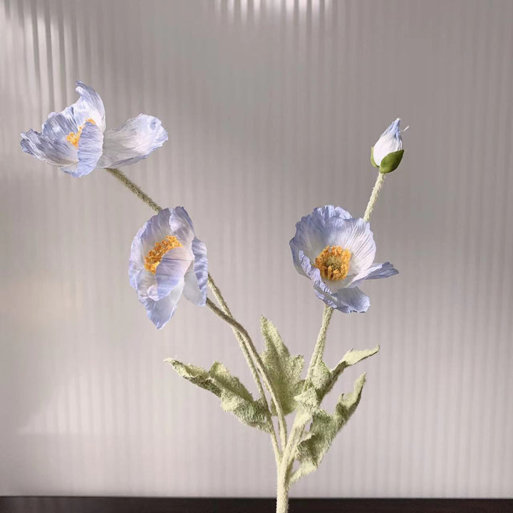 Lebensechter Seiden-Mohnblumenstiel