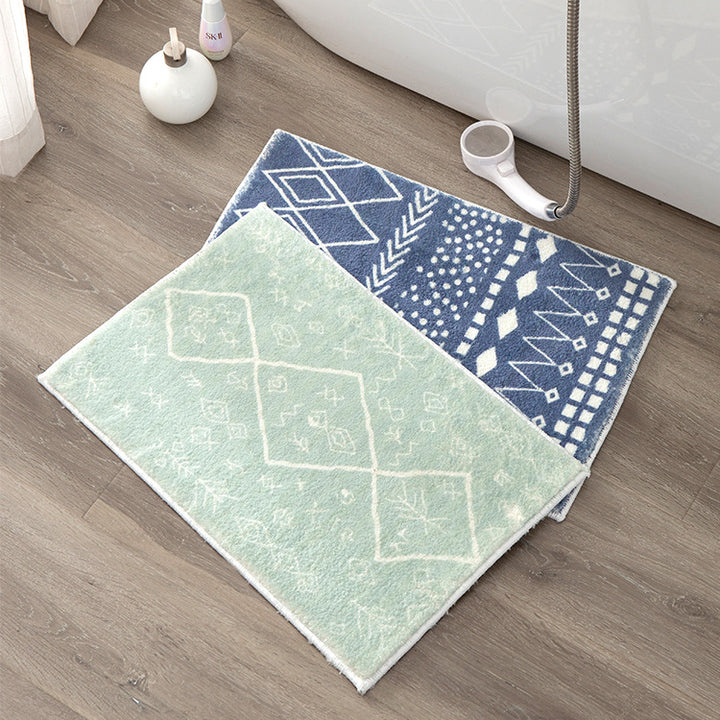 Weicher Hochflor-Badematten-Teppich mit Berber‑inspiriertem Rhombenmuster Karnz