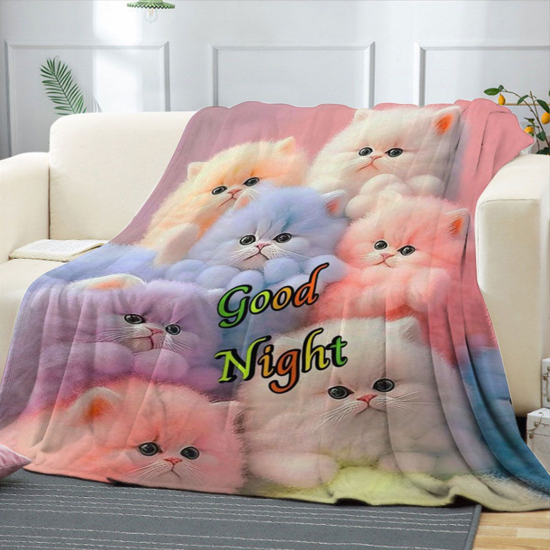 Plüsch Katze-Themen Fleece-Decke