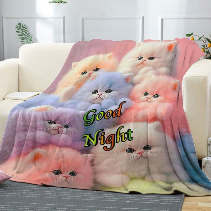 Plüsch Katze-Themen Fleece-Decke