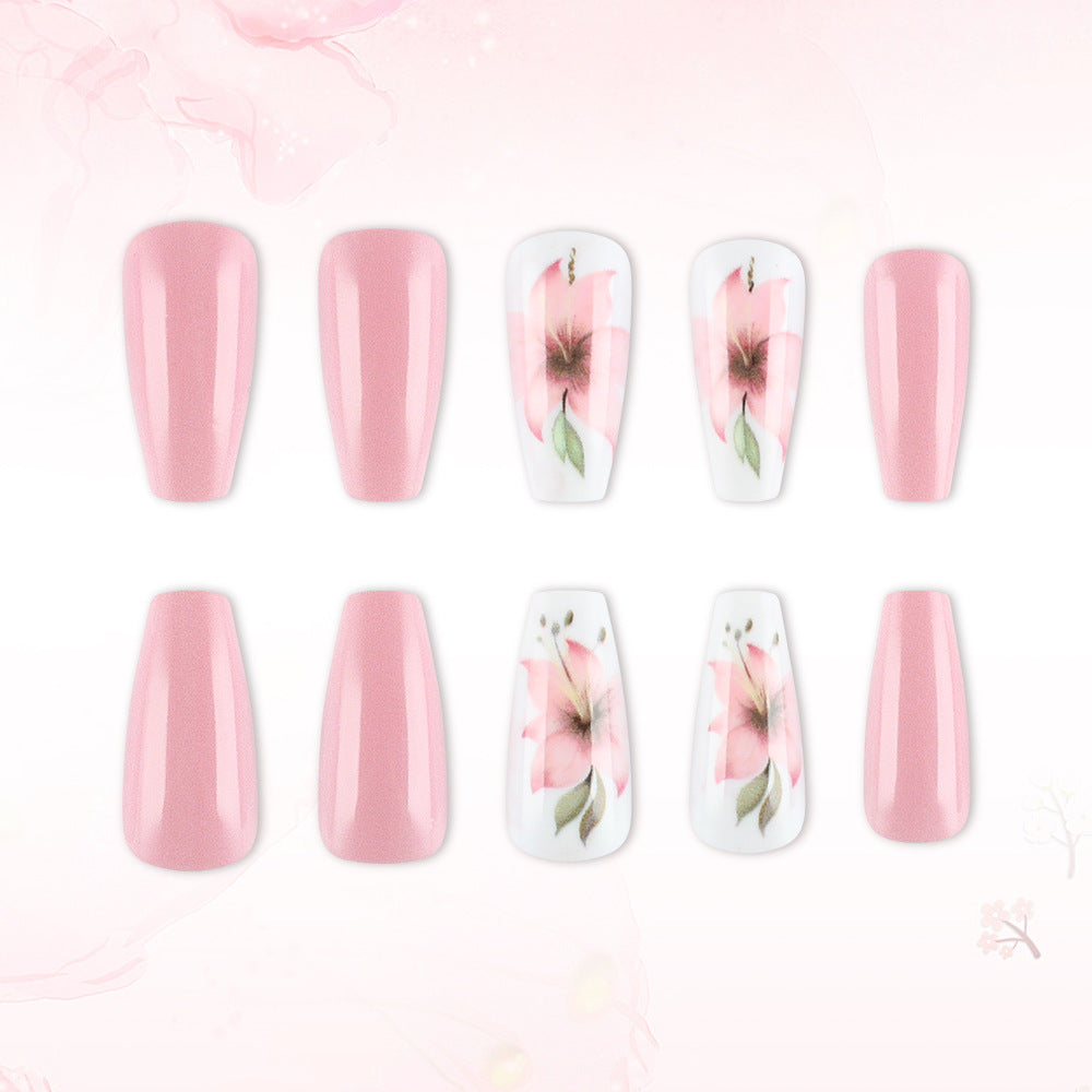 Florales Design Press-On Nagelkunst Set Karnz
