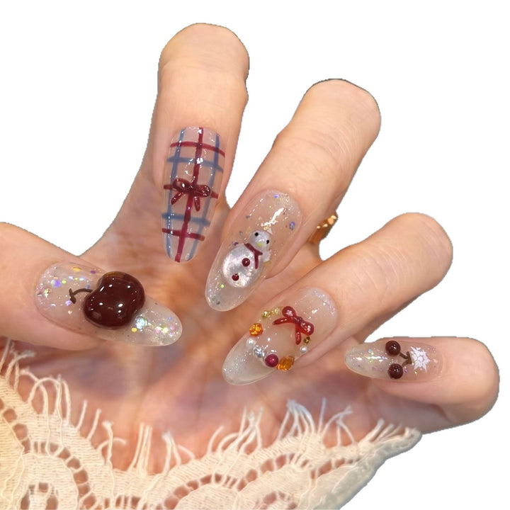 Winter-Themed Press-On Nail Art Set Karnz
