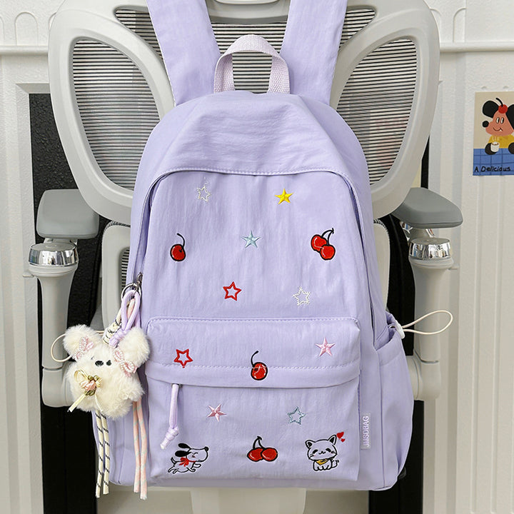 Verspielter Charakter Bestickter Schulrucksack Karnz