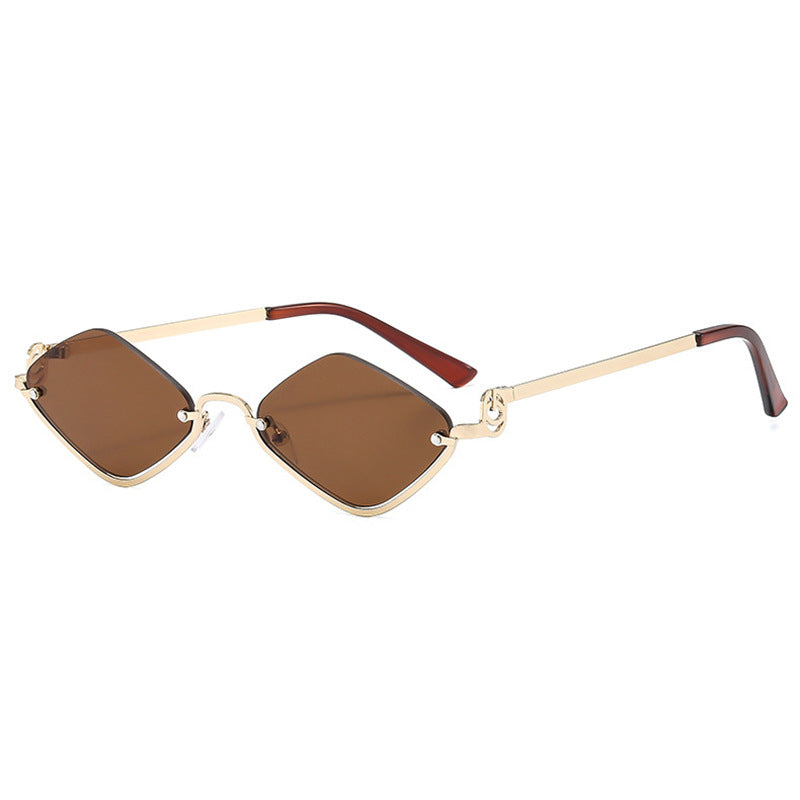 Damen trendy quadratische Sonnenbrille mit filigranem Metallrahmen Karnz