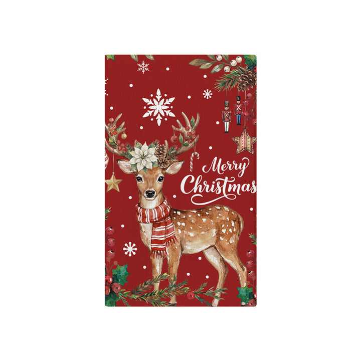 Dekorativer Vintage Weihnachtskranz Baumwoll-Leinen Küchentuch