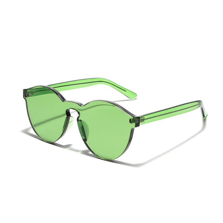 Damen stylische runde Sonnenbrille mit innovativem Rahmen Breit Karnz