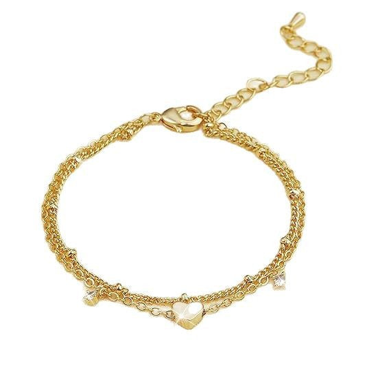 Elegante Herz Charme Kettenarmband Karnz