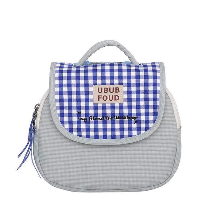 Süße Gingham-Muster isolierte Lunch Tasche Karnz