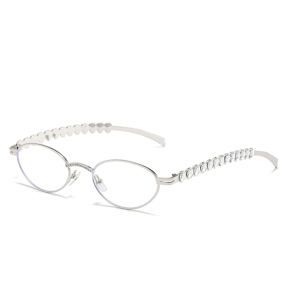 Statement Cat-Eye Optische Brille mit Kristallakzenten Karnz