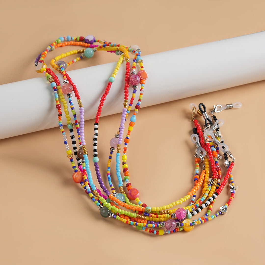 Bunte handgefertigte Perlen-Brillenband Karnz