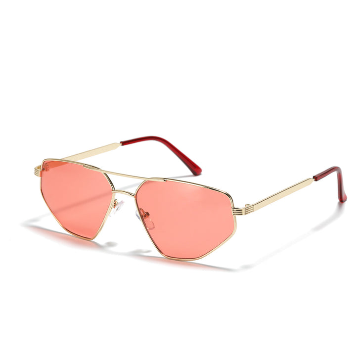 Damen geometrische Sonnenbrille mit elegantem Metallrahmen Karnz