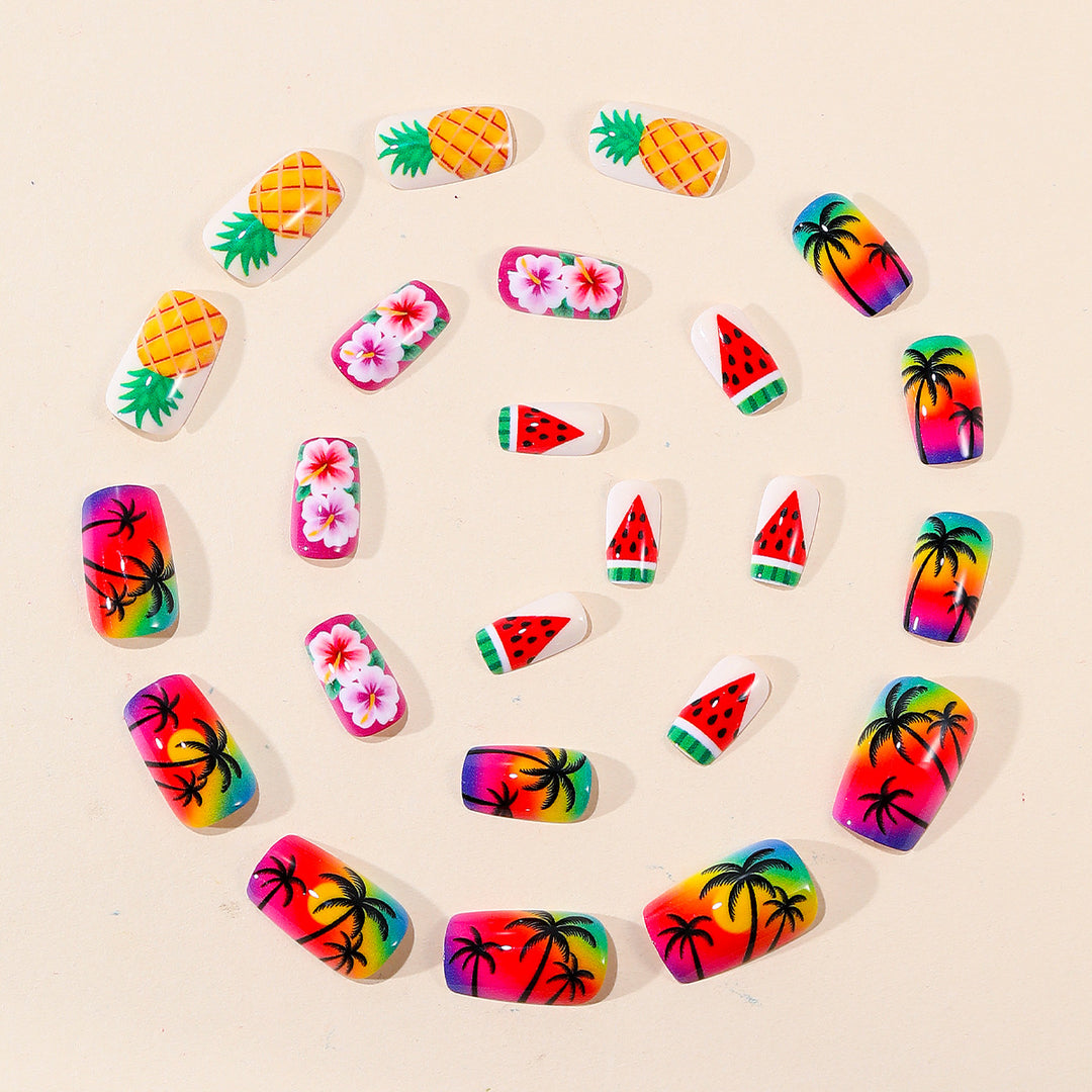 Tropisch-Frucht-inspiriertes Nagelkunst-Set Karnz