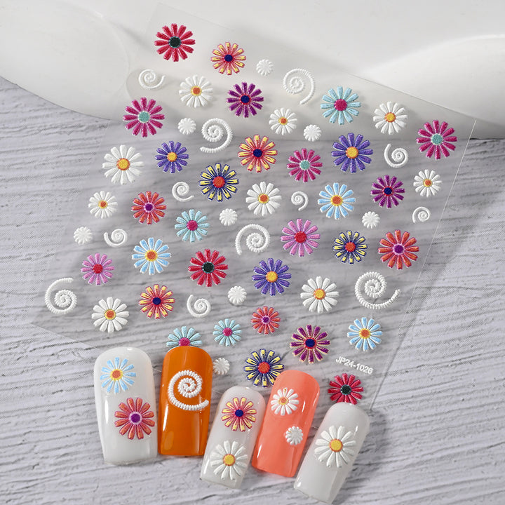 Dekorative Blumen Nagelkunst Aufkleber