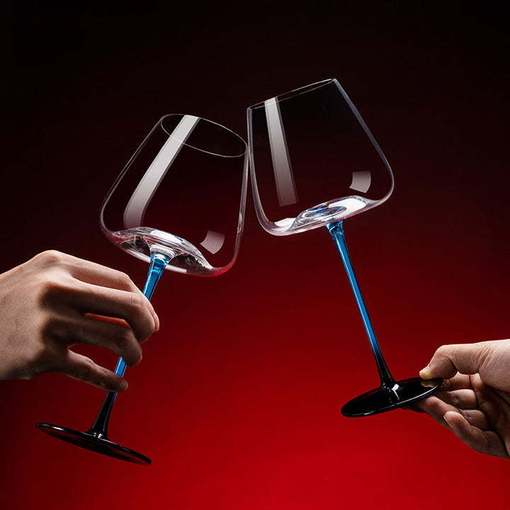 Kristallglas Blau Stiel Burgunder Weinglas Mit Blauem Berg Weinkaraffen Sets | Karnz