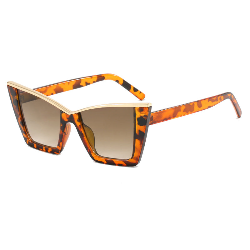 Damen quadratische Sonnenbrille mit goldenen Details Karnz