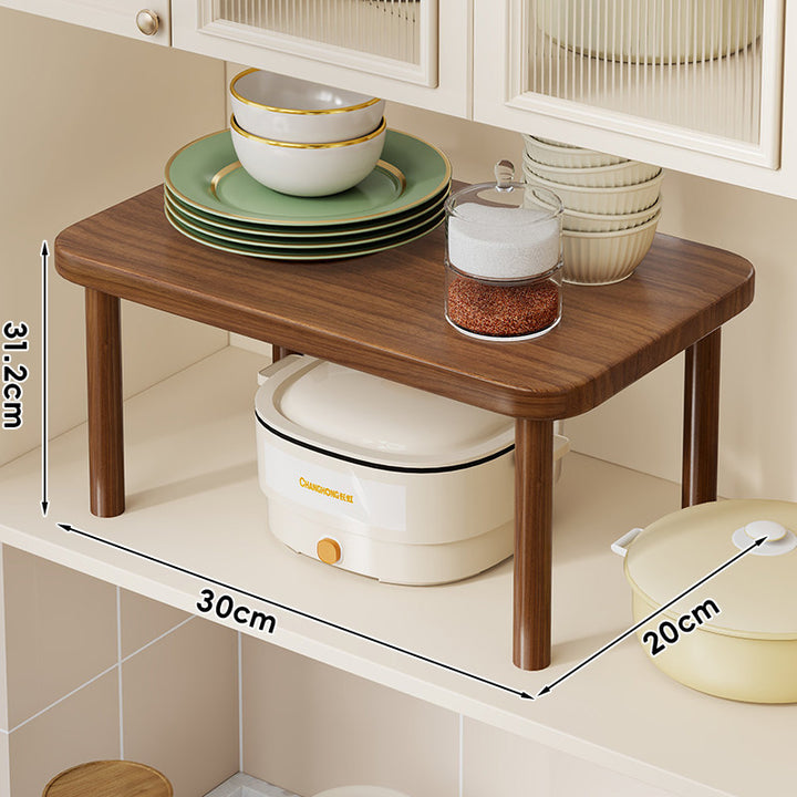 Bamboo-Style Arbeitsplattenlagersteigerregal mit erhöhten Beinen und unterregal Freiraum