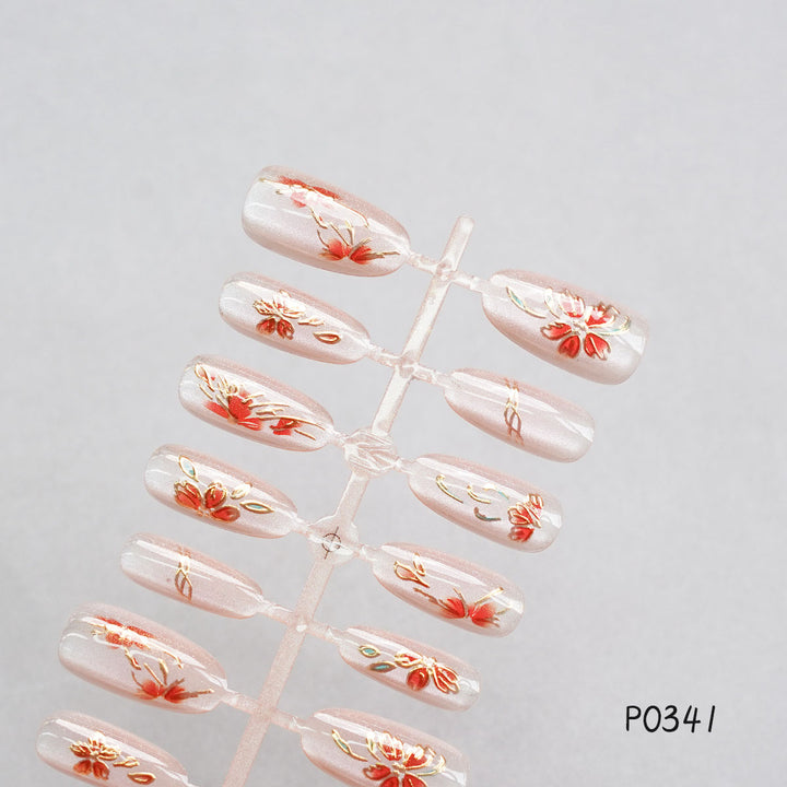 Floral Design Press-On Nails