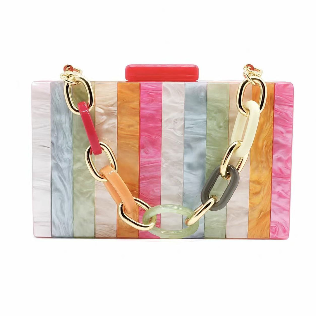 Geometrische Mehrfarben-Acryl-Clutch