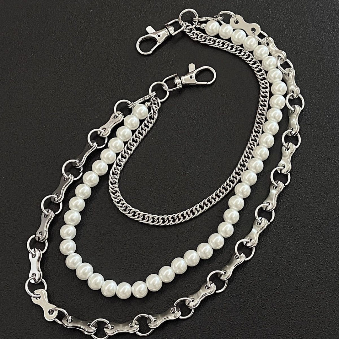 Modische Kettenarmband mit Perlen und Metallglieder Karnz