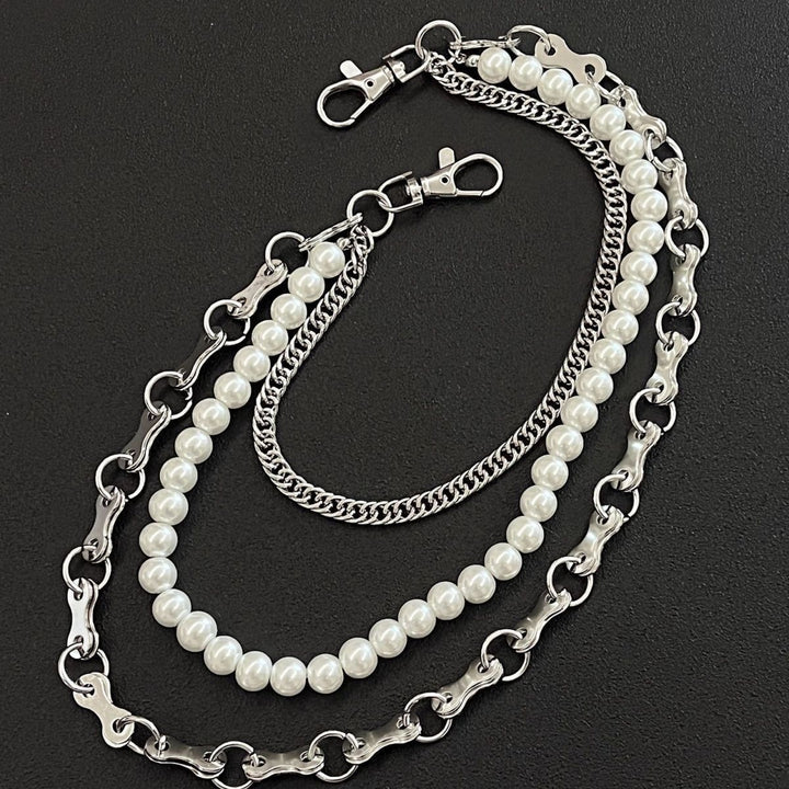 Modische Kettenarmband mit Perlen und Metallglieder Karnz