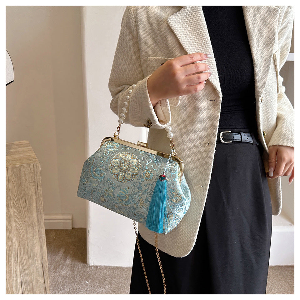 Vintage Seiden Abendhandtasche